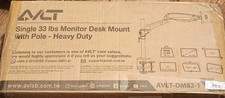AVLT Single 33lb Monitor Desk PC Mount w Pole Heavy Duty Up To 43