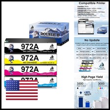 DOUBLE D 972 972A 972X Ink Cartridges 4 Pack BK C M Y for HP PageWide picture
