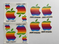 Vintage 1980's Apple Computer Logo Stickers Set of 6 Original Decals picture