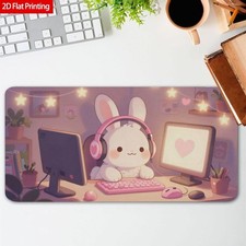 2D Flat Pink Heart Patterned Rubber Mouse Pad for Gaming Office Desk Mat Non-S picture