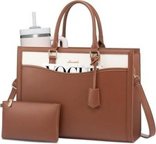 LOVEVOOK Laptop Tote Bag for Women, Leather for 15.6 inch Laptop, Large Teacher picture
