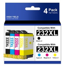4 PACK 232XL Ink Cartridge Compatible with Epsn. 232 WF-2950 XP-4200 XP-4205 ink picture