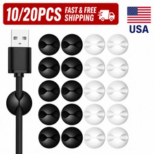 10/20Pcs Cable Clips Cord Organizer USB Charger Wire Holder Desktop Tidy picture