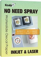 KOALA Matte Waterslide Decal Paper for INKJET & LASER Printers, No Need Spray Co picture