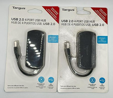 2PK Targus USB 2.0 4-Port Hub ~ 1 Hub Each ~ Windows, MAC, And Chromebook ~ READ picture