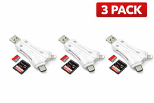 3 Pack 4in1 USB Card Reader iPhone iPad Android SD TF Adapter Lightning picture
