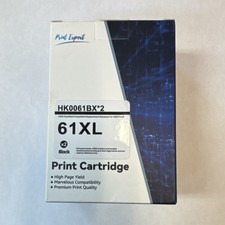 Print Expert 61XL Black Compatible Inkjet Cartridge 2 Pack For HP HK0061BX*2 picture