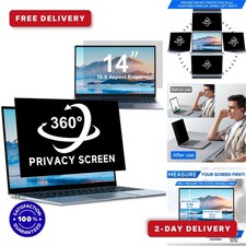 ZOEGAA 14in Laptop Privacy Screen 4-Way 360° Anti-Glare Blue Light picture