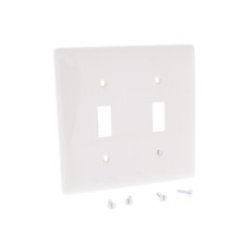Hubbell NP2OW Office White 2-Gang Toggle Unbreakable Standard Wallplate Cover picture