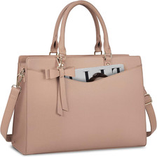 Laptop Bag for Women 15.6 Inch PU Waterproof Office Tote Shoulder Bag with picture