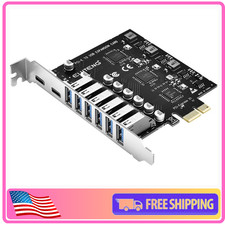 PELUTENG PCIe USB 3.2 Card 8 Port 6 USB-A 2 USB-C w/ Power Module, Superspeed picture