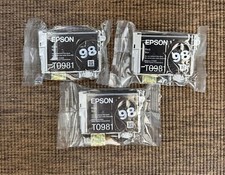 3 x Genuine Epson 98 High Capacity Black Ink Cartridge T098120 picture