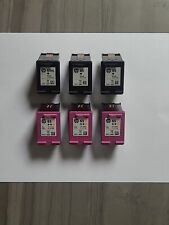 Lot Of 6 HP65 EMPTY Virgin Ink Cartridges 2 Black 1 XL Black 3 Tri-Color picture