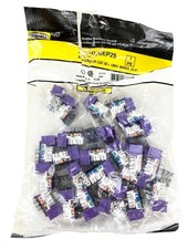 Hubbell HXJ5EP25 Xcelerator Cat5e RJ45 Jack, Purple, 25-Pack, Open Box picture