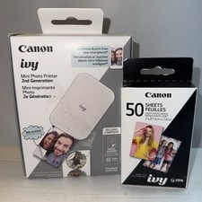 Canon IVY2 White Mini Photo Printer Bundle With 60 Sheets picture