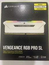 Corsair Vengeance RGB Pro SL 32GB (2 x 16GB) PC4-28800 (DDR4-3600) Memory WHITE picture