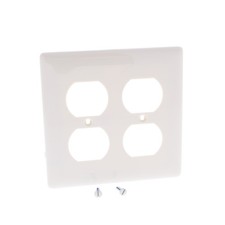 Hubbell NP82OW Office White 2-Gang Duplex Outlet Unbreakable Nylon Wallplate picture