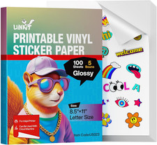 105 Sheets Premium Printable Vinyl Sticker Paper for Inkjet Printer picture