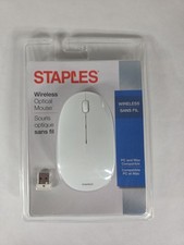 NEW STAPLES GOLD WIRELESS OPTICAL GEL MOUSE PC/MAC, USB RECEIVER  - SEALED picture