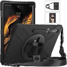 For Samsung Galaxy Tab S9 Ultra S9 Plus S8 Rotating Handle Grip Shockproof Case picture