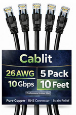 3 - 100ft Cat6A UTP Ethernet Cable 10Gbps Pure Copper RJ45 Patch Cord Black Bulk picture