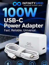 100W USB-C Power Adapter Fast Charger Laptop Tablet Phone USB Type-C White picture