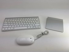 Apple A1314 Wireless Keyboard A1339 Magic Trackpad A1152 USB Mouse Bundle picture