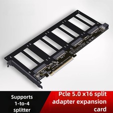 PCIe 5.0 x16 to 4-Port U.2/EDSFF E1.S/E3.S Hard Drive Splitter Adapter Card Gen5 picture