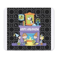 CafePress Peanuts Happy Halloween Fireplace Mousepad  (1223634226) picture