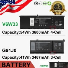 G91J0 V6W33 Battery For Dell Inspiron 3510 5510 Latitude 3320 3330 Vostro 3515 picture