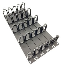 Metamas Lab - 5 Pack 1U 19” Server Rack Cable Management Panel w/D-Ring Hooks - picture