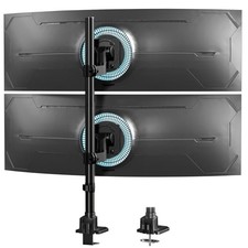 Dual Monitor-Arm Ultrawide Heavy Duty - 24-57 inch Vertical Dual Monitor Black picture