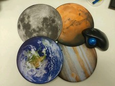 Solar System Planets earth mars jupiter and moon 8 inch round neoprene mousepad picture