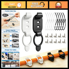 20 Sets Adjustable Cable Management Clips, Self Adhesive Cord Organizer with picture