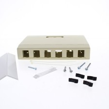 Hubbell Ivory 6-Port Data Voice Media Keystone Housing Surface Mount Box ISB6EI picture