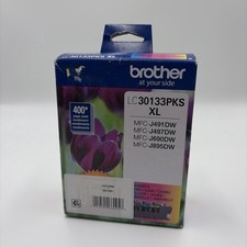 GENUINE BROTHER LC30133PKS XL High Yield Color Ink Cartridges EXP 5/2027 picture