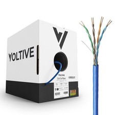 Voltive Cat5e Riser 1000ft, Blue - Solid Bare Copper Bulk Ethernet Cable picture