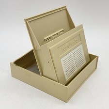Vintage Flip N File 10 5.25” Floppy Diskette Disk Holder Case Storage Box Beige picture