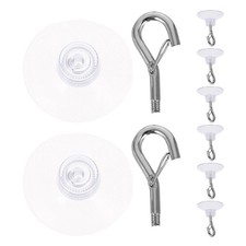 8Pcs White Reusable Adhesive Ceiling Hooks for Home Bathroom and Window Use picture
