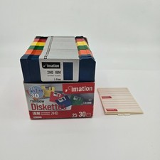 IBM PC Imation 2HD IBM 25 + 5 (30 Pack) Rainbow Color Diskettes 1.44 MB picture