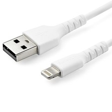 StarTech 3 foot/1m Durable White USB-A to Lightning Cable, Rugged Heavy Duty ... picture