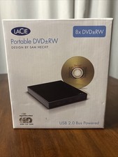 LaCie Portable DVD+-RW with LightScribe DesignBySamHecht Model#301230U New picture