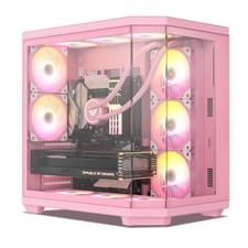 Vetroo CT3 ATX Dual Chamber Gaming Computer PC Case, Panoramic Tempered Glass picture