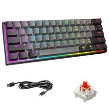 Snpurdiri 60% Wired Gaming Keyboard Rainbow Backlit Full Anti-Ghosting Compact picture