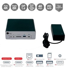 SIIG 8K Thunderbolt 3 Premium Laptop Docking Station Dual M.2 NVMe Slot w/ AC picture