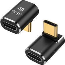 USB C 90 Degree Adapter (2 Pack), up and down Right Angle L Shape USB Type C Mal picture