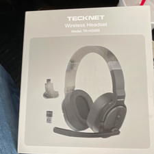 TECKNET TK-HS005 Wireless USB Headband Over-Ear Headset Boom Mic Black picture