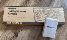 iMicro KB-US9813 104-Key Wired USB Keyboard & MO-1008BU Optical Mouse Bundle NEW picture