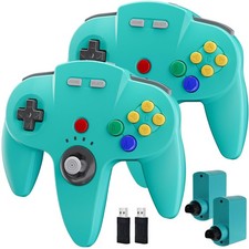 2 Pack Wireless N64 Controller for Switch/Switch 2 Online Games Turquoise picture
