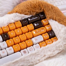Calico Cat Shape Clear Crystal Keycaps Transparent Mao Profile Custom 148 Keys picture